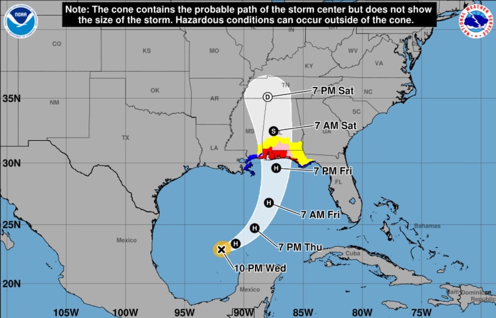 Forecasters warned that Hurricane Isaias was on track to make landfall between the Mississippi...