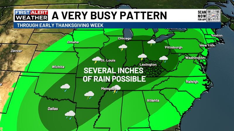 Rounds of showers & storms are likely