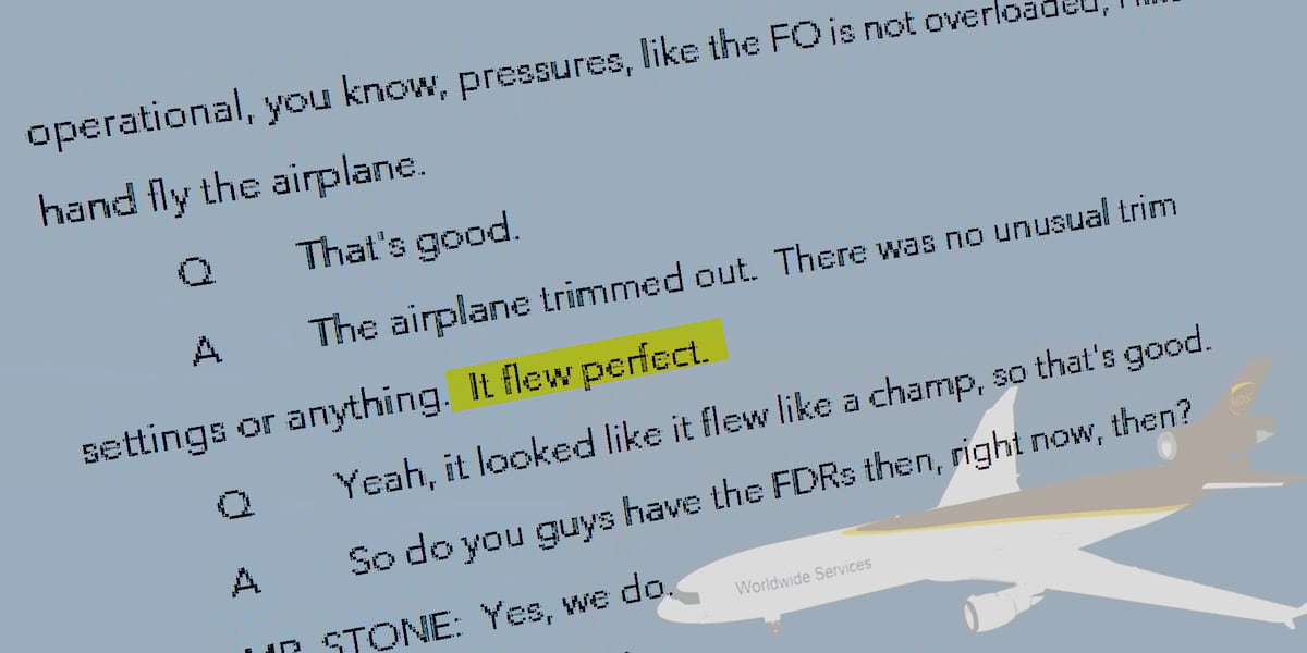 UPS Flight 2976 ‘flew perfect' on morning of crash, pilots expressed no safety concerns