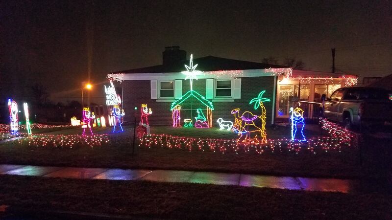 Photo from Chris' Christmas Lights 2023 of a home in Lexington.
