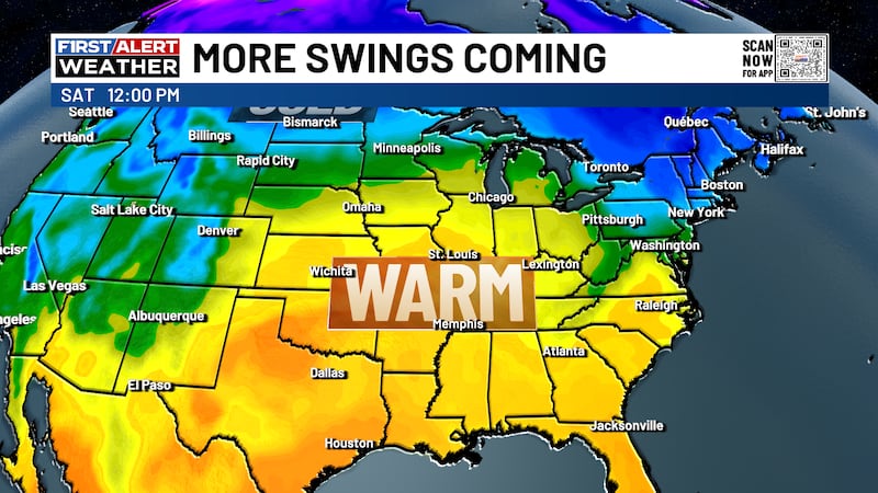 A big bump in temperatures holds through the weekend.