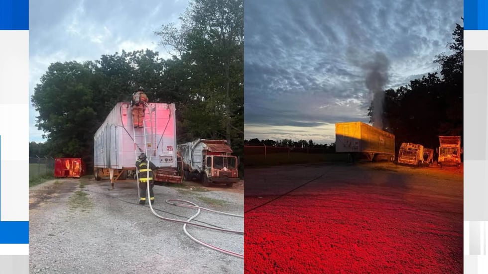 Monticello semi trailer fire