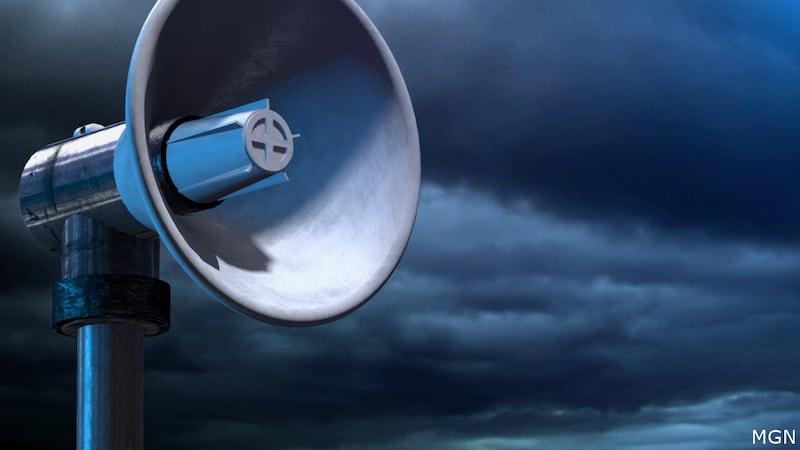 A test of the outdoor warning sirens