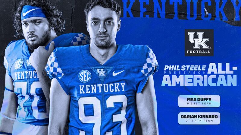 Senior punter Max Duffy and junior offensive tackle Darian Kinnard have been named to the 2020...