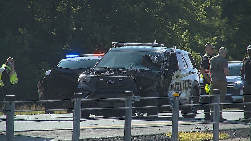 Part of westbound Interstate 64 is shut down due to a crash in Scott County.