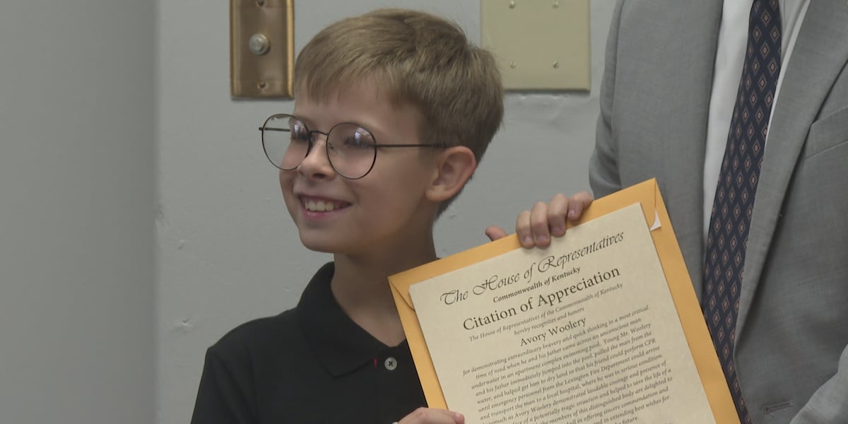 Lexington boy honored for ‘bravery and quick thinking' that helped save a man's life