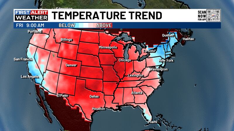 We are on track to keep these above-normal temps through the end of the weekend.
