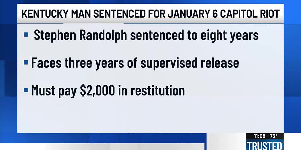 Kentucky man sentenced to years in prison in connection with Jan. 6 riot