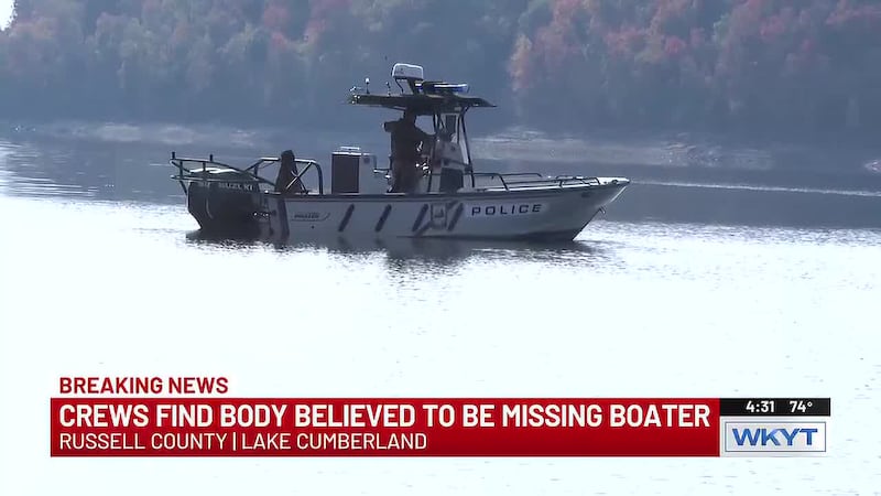 Body recovered from Lake Cumberland in search for missing boat crash victim