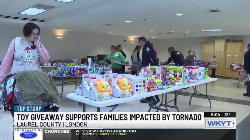 Laurel County tornado survivors receive Christmas toy donations